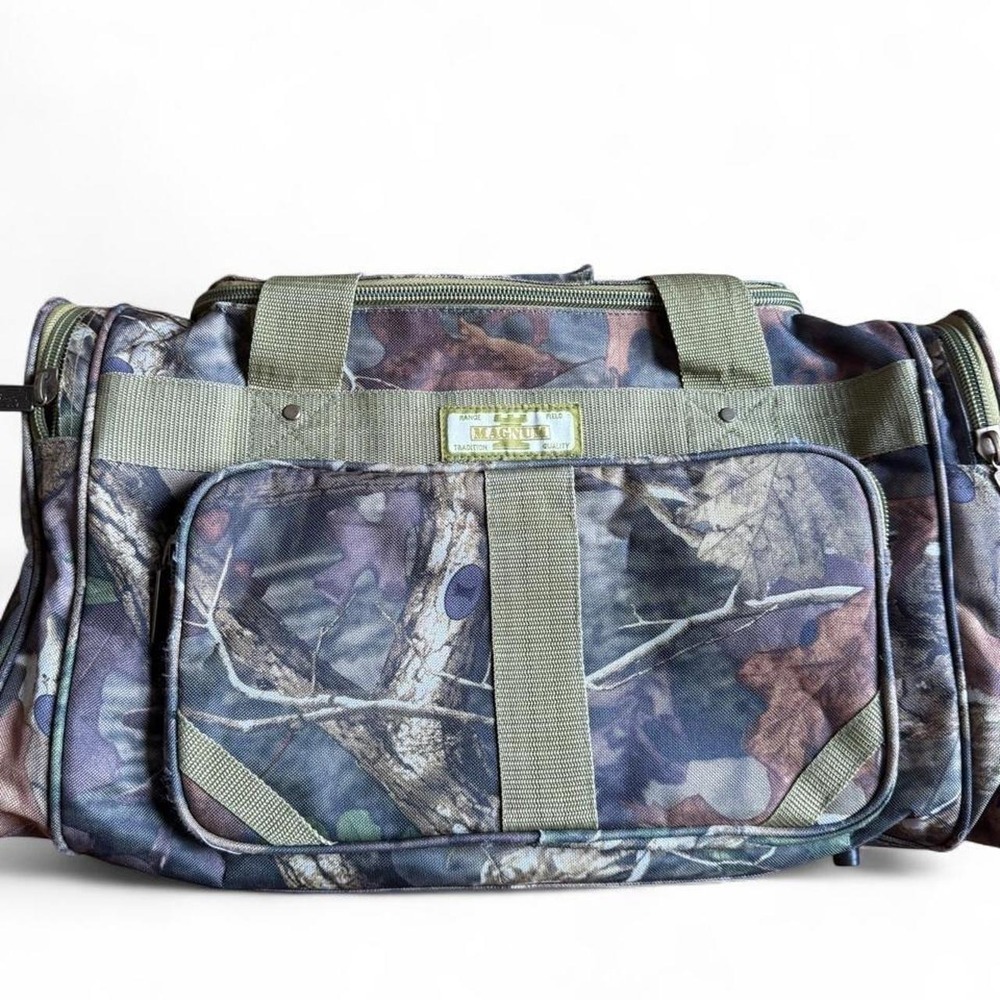 Vintage Magnum Camo Duffle Bag Woodland Tree Camouflage 90s Y2K Travel Gym Bag